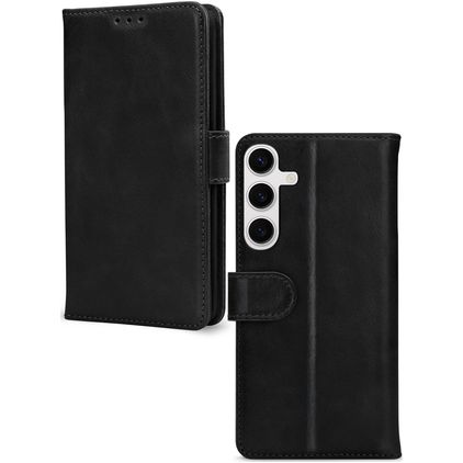 Mobilize Wallet Samsung Galaxy S24 Plus Hoesje Echt Leer Bookcase Portemonnee - Zwart