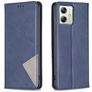 Mobigear Rhombus Slim Motorola Moto G54 Hoesje Bookcase - Blauw