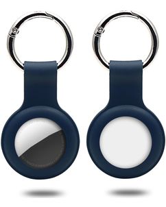 Mobigear Keychain Apple AirTag Hoesje Flexibel Siliconen Sleutelhanger - Donkerblauw