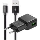 Mobigear Essentials Single USB Oplader Micro USB 1 Meter 12W 2.4A - Zwart