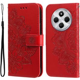 Mobigear Flowers Xiaomi Redmi 14C Hoesje Bookcase Portemonnee - Rood