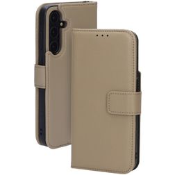 Mobiparts Samsung Galaxy A35 Hoesje Echt Leer Bookcase Portemonnee - Taupe