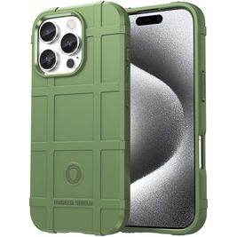 Mobigear Rugged Shield iPhone 16 Pro Hoesje Flexibel TPU Backcover Shockproof - Groen