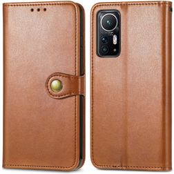 Mobigear Snap Button Xiaomi 12 Hoesje Bookcase Portemonnee - Bruin