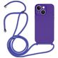 Mobigear Lanyard iPhone 14 Siliconen Hoesje met koord - Paars