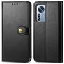Mobigear Snap Button Xiaomi 12 Pro Hoesje Bookcase Portemonnee - Zwart