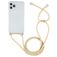 Mobigear Lanyard iPhone 12 Pro Max Flexibel TPU Hoesje met koord - Transparant / Geel