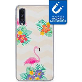 My Style Magneta Samsung Galaxy A50 Hoesje Flexibel TPU Backcover - Flamingo