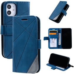 Mobigear Rhombus iPhone 12 Mini Hoesje Bookcase Portemonnee - Blauw