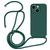 Mobigear Lanyard iPhone 14 Siliconen Hoesje met koord - Donkergroen