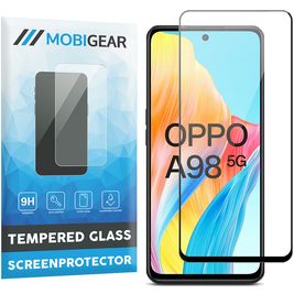 Mobigear Premium OPPO A98 Glazen Screenprotector - Case Friendly - Zwart