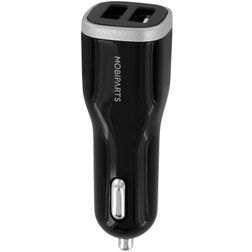 Mobiparts Car Charger Dual USB USB-C 24W 4.8A - Zwart