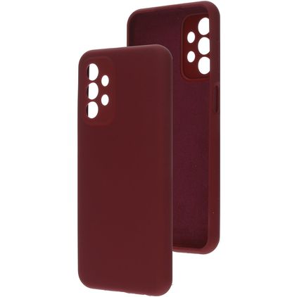 Mobiparts Samsung Galaxy A23 Siliconen Hoesje Backcover - Plum Red