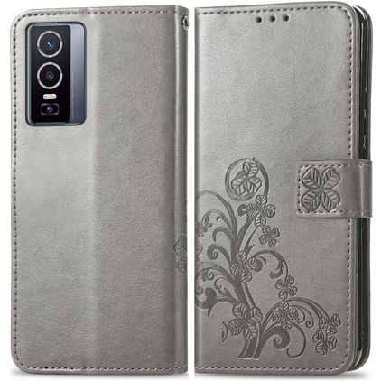 Mobigear Clover Vivo Y76 Hoesje Bookcase Portemonnee - Grijs