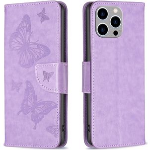 Mobigear Butterfly iPhone 15 Pro Max Hoesje Bookcase Portemonnee - Paars