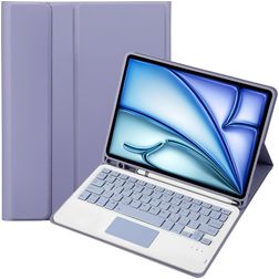 Mobigear Keys iPad Air 11 Inch (2024) Hoes QWERTY Bluetooth Toetsenbord Bookcase + Stylus Houder - Paars