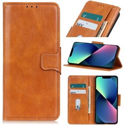 Mobigear Classy iPhone 14 Plus Hoesje Bookcase Portemonnee - Cognac