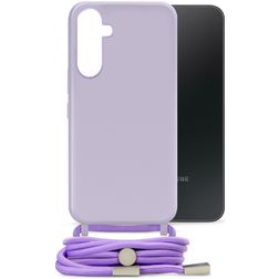 Mobilize Lanyard Gelly Samsung Galaxy A34 Flexibel TPU Hoesje met koord - Pastel Purple