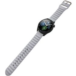Mobigear Bumpy Siliconen Smartwatch Bandje Gespsluiting - Universeel 20 mm aansluiting - Grijs