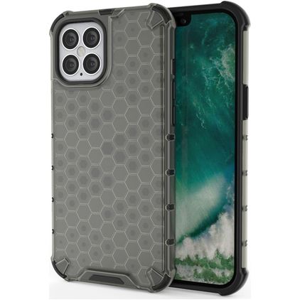 Mobigear Honeycomb iPhone 12 Pro Max Hoesje Hardcase Backcover Shockproof - Grijs