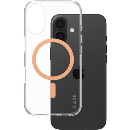 CARE by PanzerGlass Flagship iPhone 16 MagSafe Hoesje Hardcase Backcover - Peachy