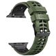 Mobigear Aero Armor Siliconen Apple Watch Bandje Gespsluiting - 49/46/45/44 mm - Zwart / Groen