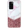 Mobigear Marble Huawei P40 Hoesje Flexibel TPU Backcover - Wit / Roségoud