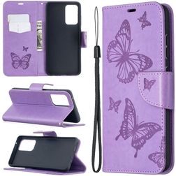 Mobigear Butterfly Samsung Galaxy A52 Hoesje Bookcase Portemonnee - Paars