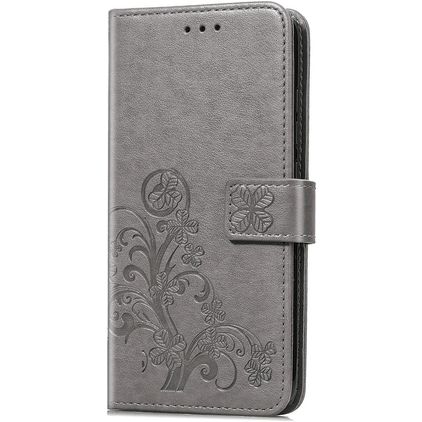 Mobigear Clover Huawei P40 Hoesje Bookcase Portemonnee - Grijs