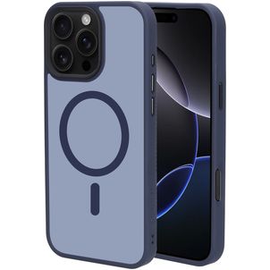 Mobiparts Hardcover iPhone 16 Pro Max MagSafe Hoesje Hardcase Backcover - Satin Blue