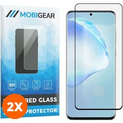 Mobigear Curved Samsung Galaxy S20 Glazen Screenprotector - Case Friendly - Zwart (2-Pack)