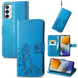 Mobigear Clover Samsung Galaxy M23 Hoesje Bookcase Portemonnee - Blauw