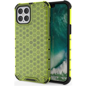 Mobigear Honeycomb iPhone 12 Pro Max Hoesje Hardcase Backcover Shockproof - Groen