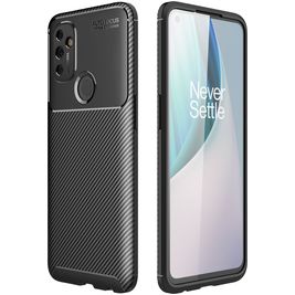 Mobigear Racing OnePlus Nord N100 Hoesje Flexibel TPU Backcover - Zwart