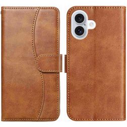 Mobigear S Line iPhone 17 Hoesje Bookcase Portemonnee - Bruin