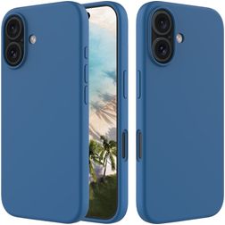 Mobigear Rubber Touch iPhone 16 Siliconen Hoesje Backcover - Blauw