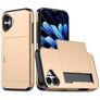 Mobigear Card iPhone 16 Plus Hoesje Hardcase Backcover Shockproof met Pasjeshouder - Goud