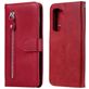 Mobigear Zipper Huawei P40 Lite 5G Hoesje Bookcase Portemonnee - Rood
