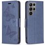 Mobigear Butterfly Samsung Galaxy S24 Ultra Hoesje Bookcase Portemonnee - Blauw