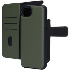 Mobiparts iPhone 16e Hoesje Echt Leer Uitneembare 2in1 Bookcase Portemonnee - Groen