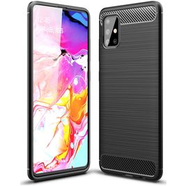 Mobigear Brushed Slim Samsung Galaxy A51 Hoesje Flexibel TPU Backcover - Zwart