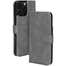 Mobiparts Classic Wallet MagSafe iPhone 16 Pro Max MagSafe Hoesje Bookcase Portemonnee - Granite Grey