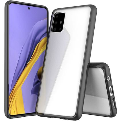 Mobigear Crystal Samsung Galaxy A51 Hoesje Hardcase Backcover - Zwart / Transparant
