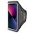Mobiparts Comfort Fit Telefoonhouder Hardlopen iPhone 13 Mini Sport Hoesje Neopreen Sportarmband - Zwart