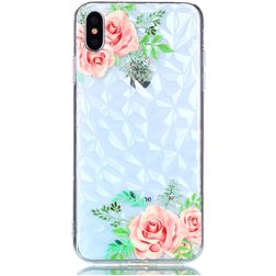Mobigear Design iPhone XS Max Hoesje Flexibel TPU Backcover - Bloemen