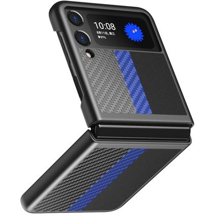 Mobigear Racing Samsung Galaxy Z Flip 3 Hoesje Hardcase Backcover - Zwart / Blauw