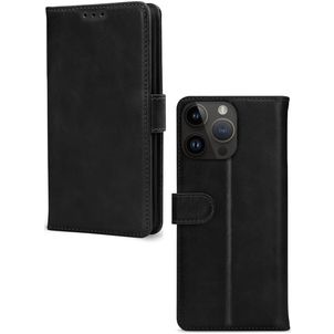 Mobilize Premium Gelly Wallet iPhone 14 Pro Max Hoesje Bookcase Portemonnee - Zwart