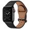 Mobigear Venezia Leren Apple Watch Bandje Gespsluiting - 49/46/45/44 mm - Zwart