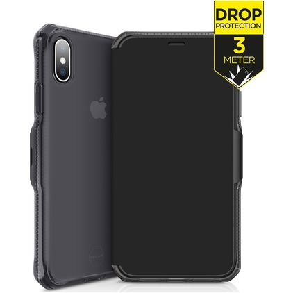ITSkins SpectrumFolio iPhone XS Max Hoesje Bookcase - Zwart