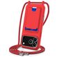 Mobigear Lanyard Card iPhone 17 Pro Max Siliconen Hoesje met koord en Pasjeshouder - Rood